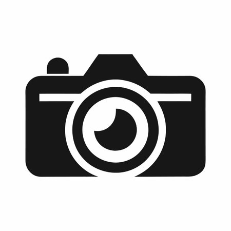 Minimalist Camera logo art on white background