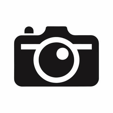 Minimalist Camera logo art on white background