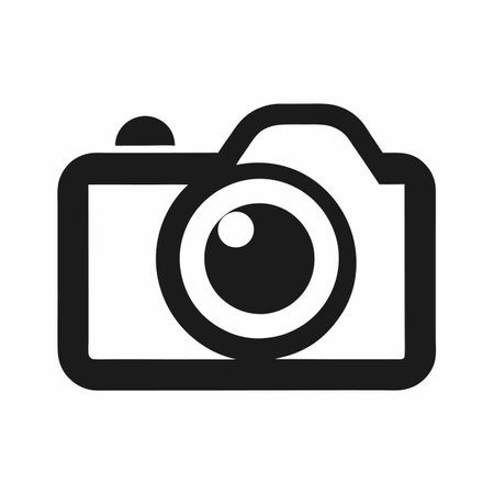 Minimalist Camera logo art on white background