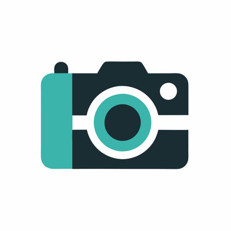 Minimalist Camera logo art on white background