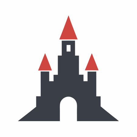 Minimalist Castle logo art on white backgroundのイラスト素材