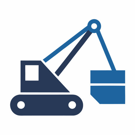 Minimalist Construction Crawler Crane logo art