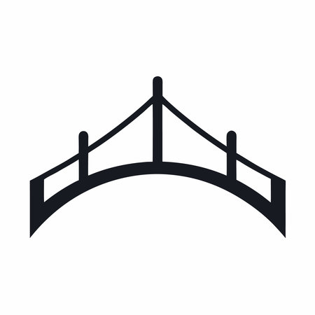 Minimalist Bridge logo art on white backgroundのイラスト素材