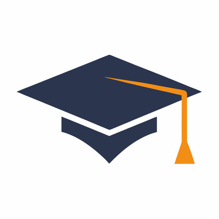 Minimalist Graduation Cap logo art on white backgroundのイラスト素材