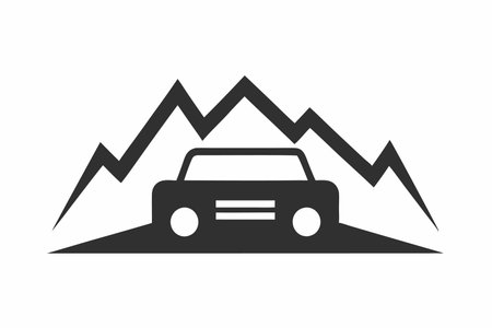 Minimalist Jeep logo art on white backgroundのイラスト素材