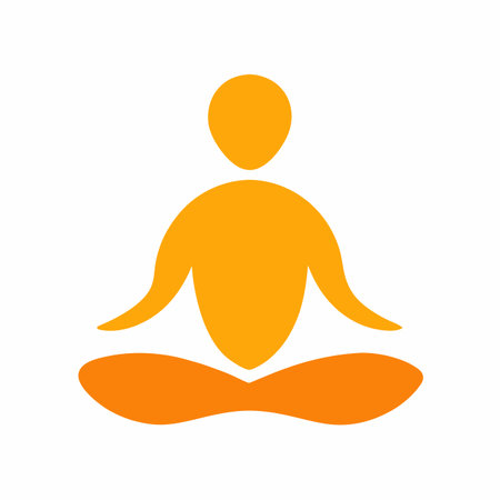 Minimalist Meditating Person logo art on whiteのイラスト素材