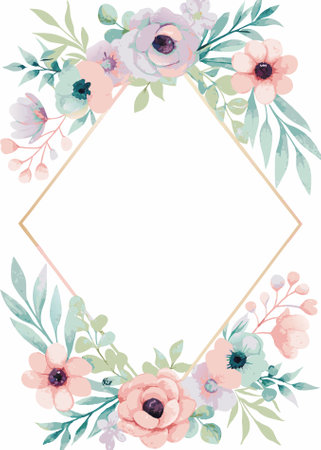 Floral watercolor wedding invitation designのイラスト素材