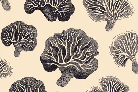 Seamless pattern with hand drawn corals. Vector illustration.の写真素材