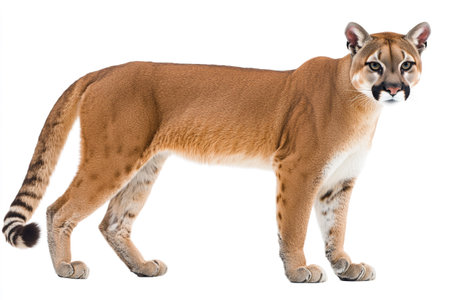 Puma (Puma concolor) in front of a white backgroundの写真素材