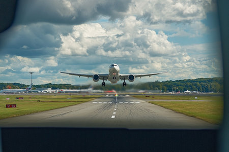 A319-111 (A320) taxiing on the runwayの素材