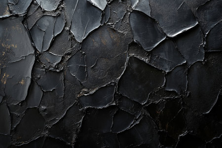 Black cracked wall texture. Abstract background for design with copy space.の写真素材