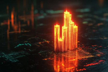 Stock market data chart on monitor. Abstract stock market data trade concept. Global financial graph analysis.の写真素材