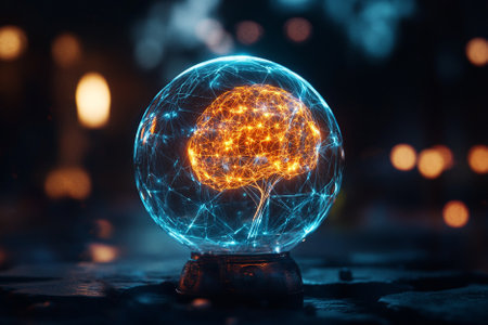 3d rendering of abstract digital waves with depth of field and bokehの写真素材