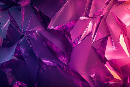 3d rendering of abstract crystal background in violet and pink colors.の素材