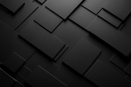 Black abstract geometric background. Minimal design. 3d render illustrationの素材
