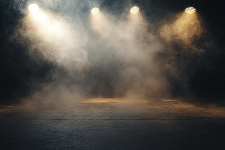 Stage Spotlight with smoke and spotlights. Stage Spotlight with smoke and spotlightsの写真素材
