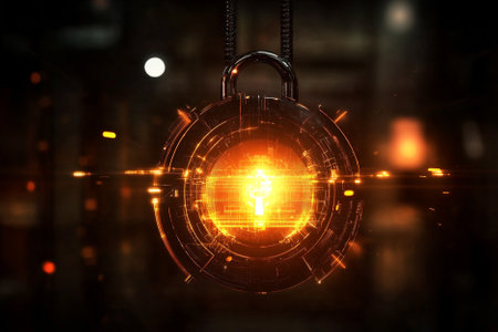 Abstract on dark background. Futuristic technology concept. 3D Renderingの素材