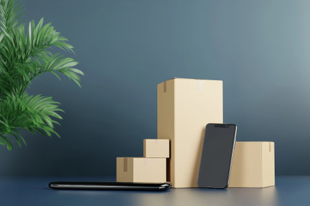 Conceptual image of businessman standing on a stairway leading to a glowing keyholeの写真素材