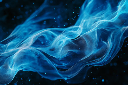 Abstract blue smoke on black background. 3d rendering, 3d illustration.の写真素材