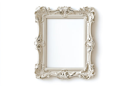 Silver picture frame isolated on white background. Computer generated 3D photo rendering.の写真素材