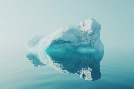 Iceberg floating in the ocean, 3d illustration with transparency effectの写真素材