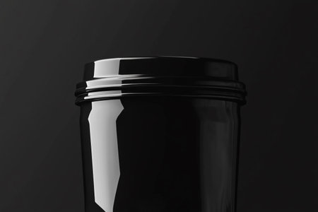 Coffee cup mockup on black background. 3d renderingの写真素材