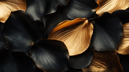 close up of black and yellow calla lily petals backgroundの写真素材