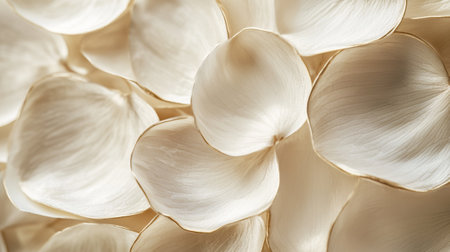 Close up of white petals. Abstract background and texture for design.の写真素材