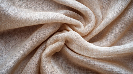 close up of beige fabric cloth texture for background and design.の写真素材