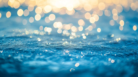 Abstract bokeh background of water surface with sunlight and bokehの写真素材