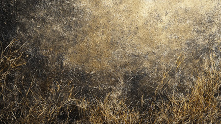 Dry grass on the old cement floor. Grunge background.の写真素材