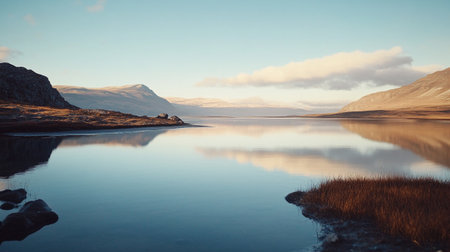 Beautiful landscape image of a lake in Iceland. Toned.の写真素材