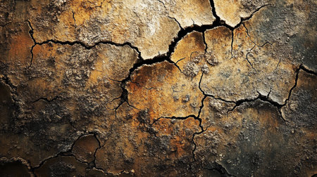 Cracks in the ground. Abstract background and texture for design.の写真素材