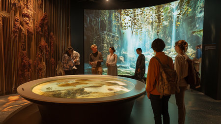 People visit the Museum of Natural History in Vienna.の写真素材