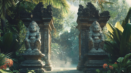 Pura Besakih Temple, Bali, Indonesia, Asiaの写真素材