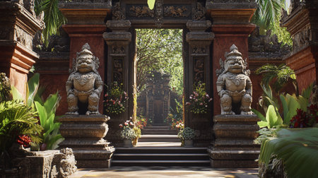 Temple in Ubud, Bali island, Indonesia.の写真素材