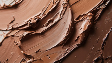 Chocolate cream texture as background, closeup. Cosmetics productの写真素材