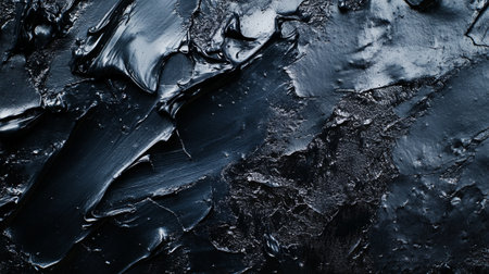 Beautiful texture of black acrylic paint on a white background. Abstract art.の写真素材