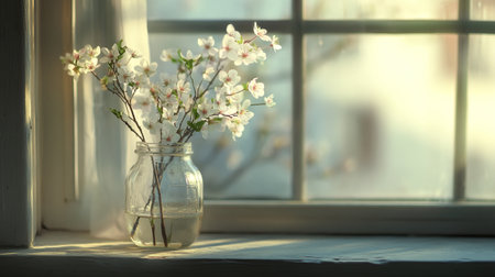 Comfortable bed with green plants in room. Stylish interior designの写真素材