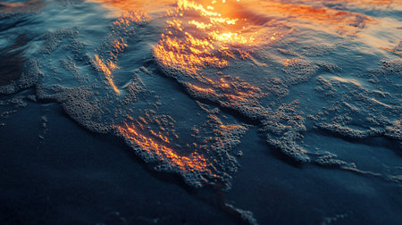 Beautiful sunset on the sea shore. Landscape. 3d renderingの写真素材