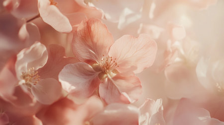 Beautiful cherry blossom in spring time, soft focus, vintage styleの写真素材