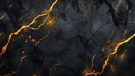 Black marble texture with golden veins. Abstract background and texture for design.の写真素材