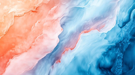 abstract background with blue and red paint in watercolor style.の写真素材