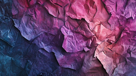 Purple and blue crumpled paper as a background. Textureの写真素材