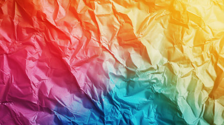 Crumpled paper texture background. Abstract colorful creased paper background.の素材