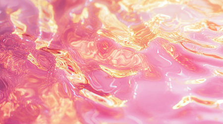 Abstract background of water rippled in pink and yellow colors.の写真素材