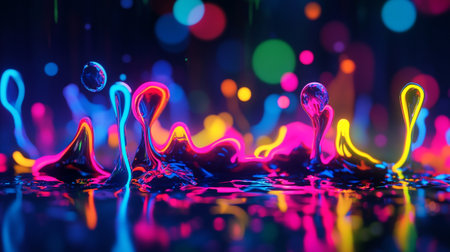 Falling drops of water. Splash effect after collision a falling drops with water Surfaceの写真素材