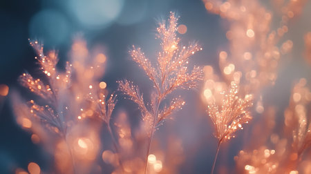 Close-up of grass with bokeh background. Nature concept.の写真素材