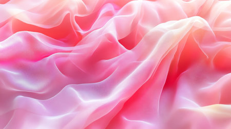 Abstract background of pink and white silk fabric. 3d render illustrationの写真素材