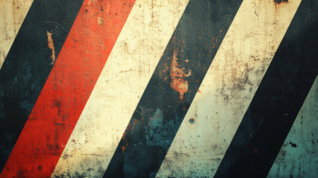 Red and black stripes on old rusty metal background, grunge textureの写真素材